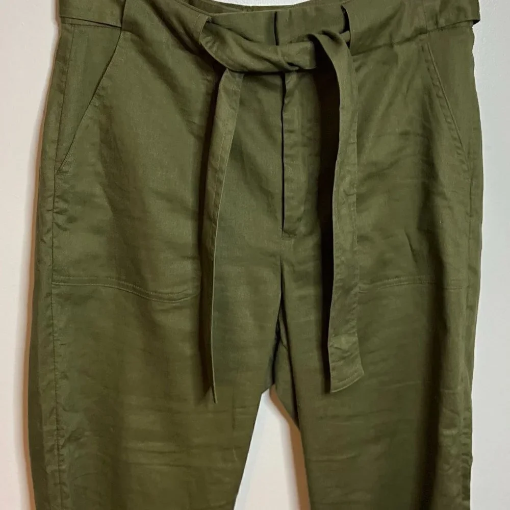 Banana Republic Olive Green Linen & Cotton Blend Pants Size 10P